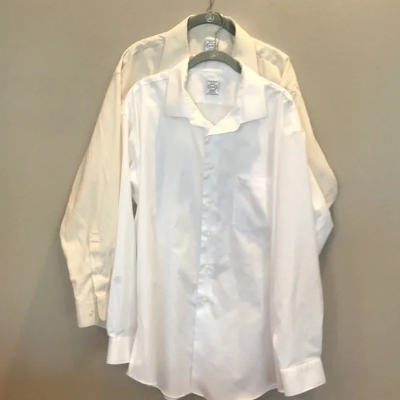 pronto uomo white dress shirt Pronto Uomo Solid White Non-Iron Slim Fit Button Up Dress Shirt Men's 14.5  32/33